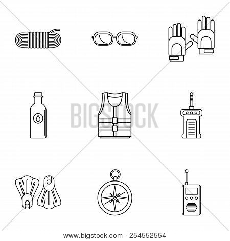 Immersing Icons Set. Outline Set Of 9 Immersing Icons For Web Isolated On White Background