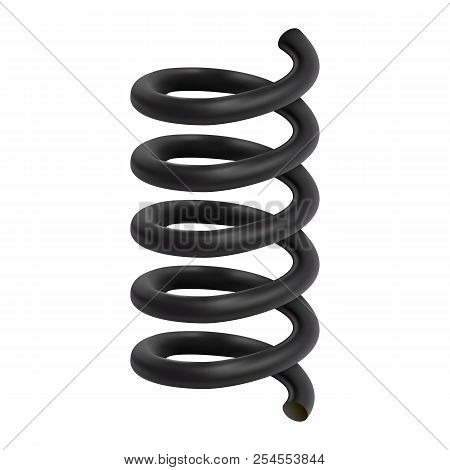 Car Spring Mockup. Realistic Illustration Of Car Spring Mockup For Web Design Isolated On White Back