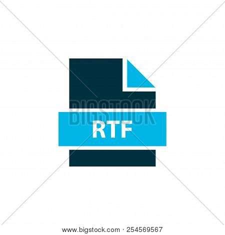 File Rtf Icon Colored Symbol. Premium Quality Isolated Text Format Element In Trendy Style.