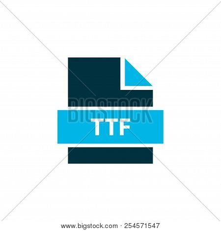 File Ttf Icon Colored Symbol. Premium Quality Isolated True Type Element In Trendy Style.
