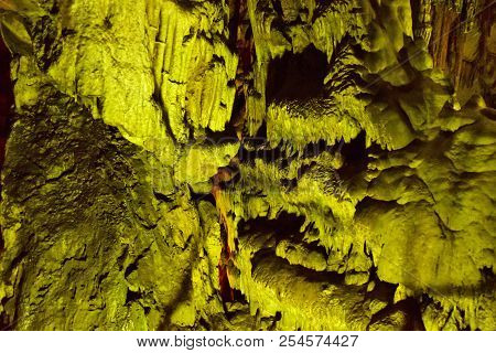 Ancient Minoan Sacred Psychro Cave Where God Zeus Was Born. Crete, Greece. Psychro Cave Or Cave Of Z