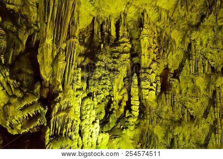 Ancient Minoan Sacred Psychro Cave Where God Zeus Was Born. Crete, Greece. Psychro Cave Or Cave Of Z