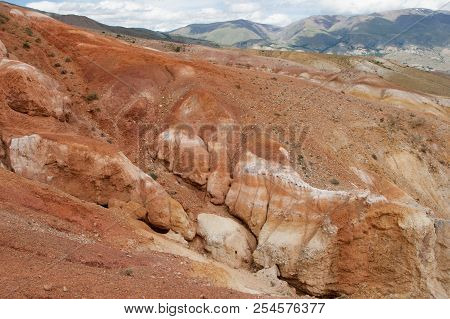 Valley Of Mars In The Altai Mountains. The Tract Kyzyl Chin. Kosh-agach Region