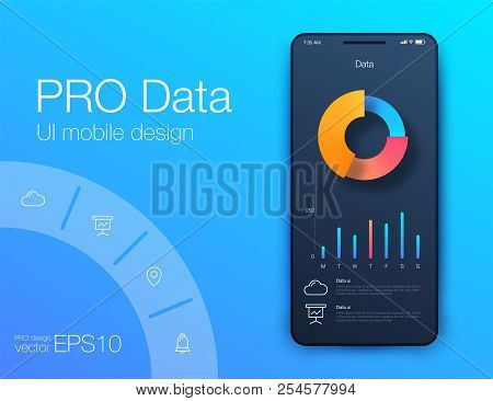 Weather Ui. Material Design. Stock Vector Illustration