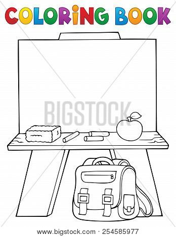 Coloring Book Schoolboard Topic 1 - Eps10 Vector Picture Illustration.