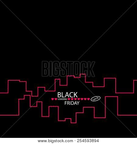 Black Friday In The City The Perfect Sale. White Ribbon Banner In Flat Style On A Black Background W