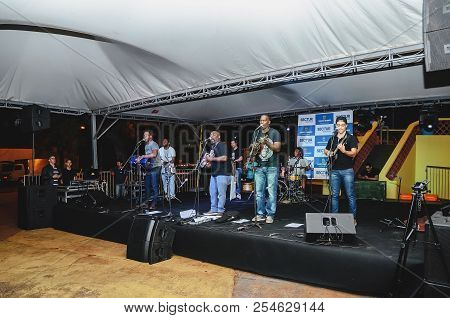 Projeto Som Do Coreto Event At The Praca Cuiaba Square With The Pegada De Macaco Band