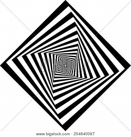 Abstract Frame Spyral Multiple Perspective Black On Transparent Background