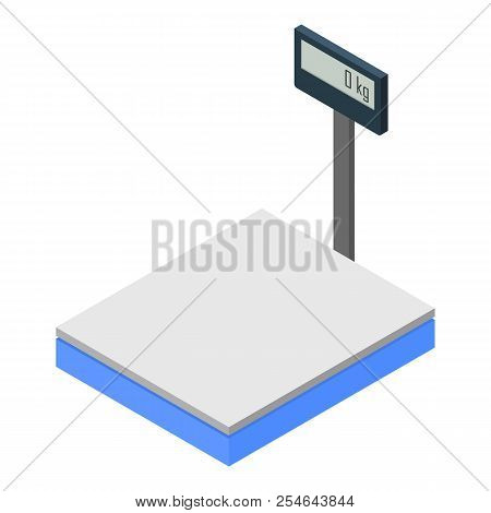 Warehouse Scales Icon. Isometric Of Warehouse Scales Icon For Web Design Isolated On White Backgroun
