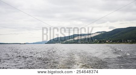 View Of The Zhiguli Mountains In The Samara Region, Russia. Cloudy Day, August 10, 2018