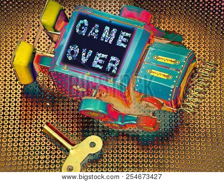 over tired robot  game over 