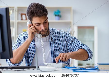 Frustrated young man due to weak internet reception