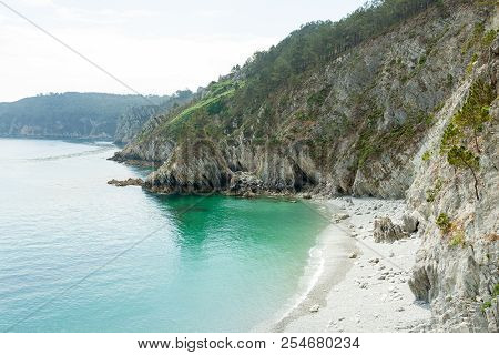 Ocean View. Nature Background With Nobody. Morgat, Crozon Peninsula, Brittany, France.