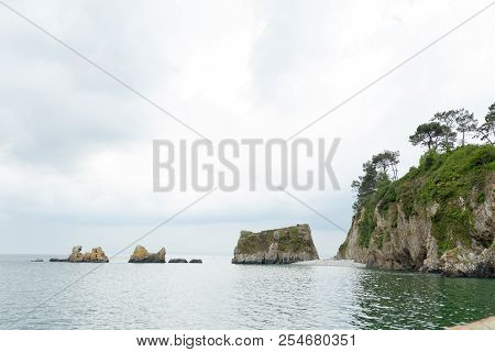 Ocean View. Nature Background With Nobody. Morgat, Crozon Peninsula, Brittany, France.