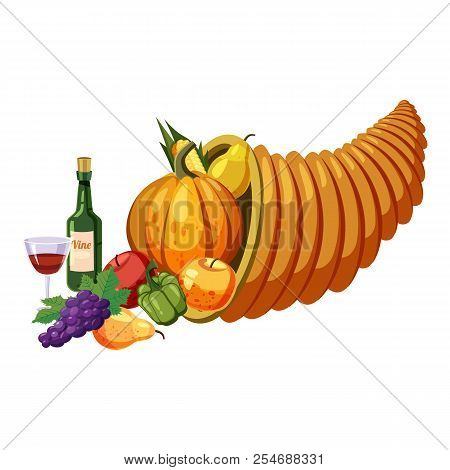 Horn Of Plenty Icon. Cartoon Illustration Of Horn Of Plenty Icon For Web