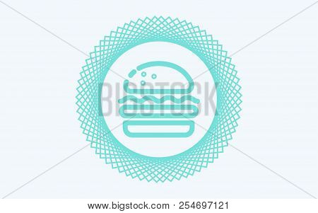 Hamburger Line Icon, Outline Vector Sign, Linear Style Pictogram Isolated On White. Beefburger Symbo