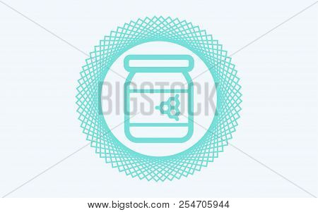 Jar Of Honey Icon In Outline Style Isolated On White Background. Apairy Symbol Vector Illustration -