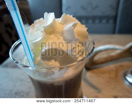 Tasty Ice Coffee In A Tall Glass