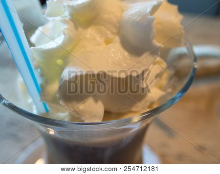 Tasty Ice Coffee In A Tall Glass