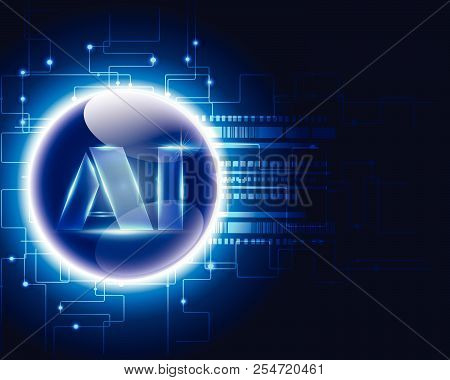 Ai Letter Digital Artificial Intelligence Processing Transactions And Big Data Machine Learning Busi