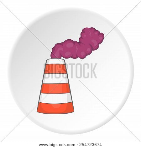 Factory Chimney Icon. Flat Illustration Of Factory Chimney Icon For Web