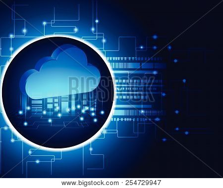 Cloud Computing Business Transaction Data Storage Technology Concept. Vector Illustration Eps10.