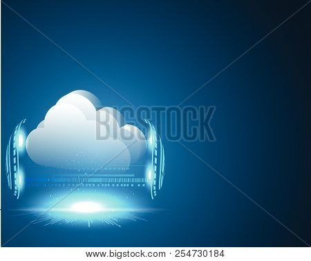 Cloud Computing Business Transaction Bigdata Storage New Technology Concept. Vector Illustration Eps