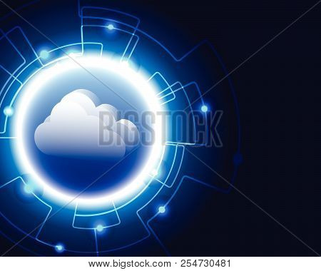 Cloud Server Computing Business Transaction Bigdata Storage New Technology Concept. Vector Illustrat