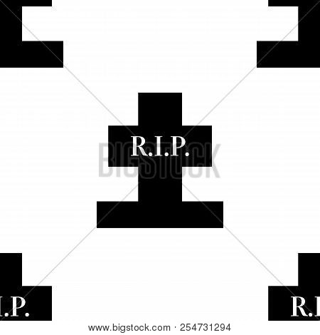 Rest In Peace Grave Cross Seamless Cemetary Pattern For Design