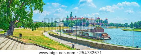 Embankments Along Vistula River Is The Best Place To Have A Rest In One Of A Numerous Floating Resta