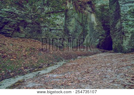 Beautiful Cave In Latvia.