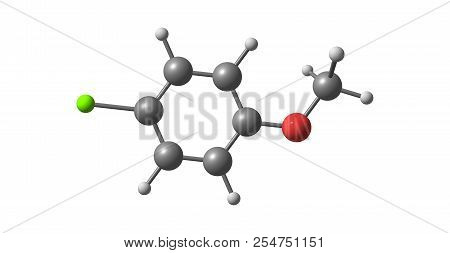 4-chloroanisole Molecular Structure Isolated On White