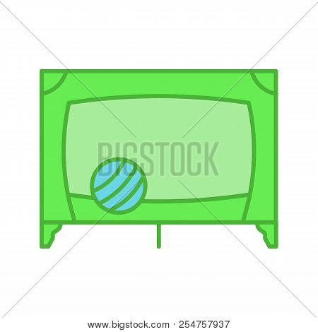 Playpen For Children Color Icon. Isolated Vector Illustration