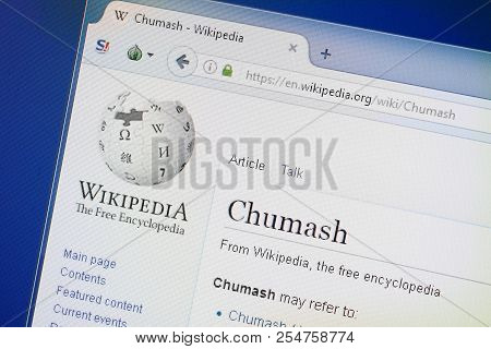 Ryazan, Russia - August 19, 2018: Wikipedia Page About Chumash On The Display Of Pc