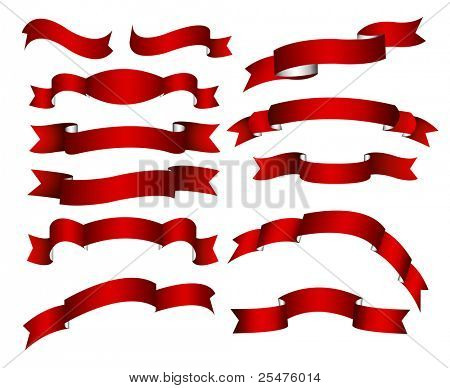 červené stužky, sada bannerů
