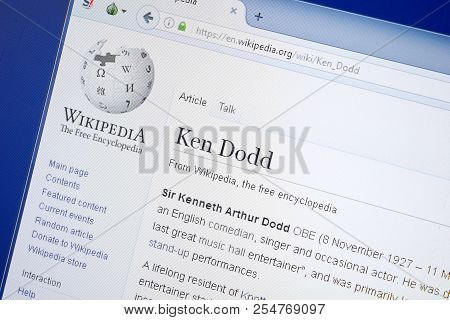 Ryazan, Russia - August 19, 2018: Wikipedia Page About Ken Dodd On The Display Of Pc