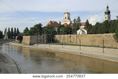 Bank Of The Raba River In Gyor, Hungary