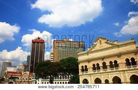 Kuala Lumpur, Malaysia - 06 October, 2013: View Of The Jalan Raja And Sultan Abdul Samad Building In