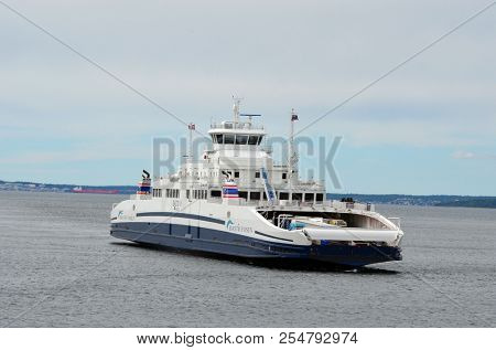 The Ferry from Horten to Moss connects Ostfold and Vestfold in Norway.June 22,2018. Moss,Norway