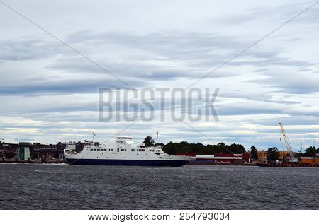 The Ferry from Horten to Moss connects Ostfold and Vestfold in Norway.June 22,2018. Moss,Norway