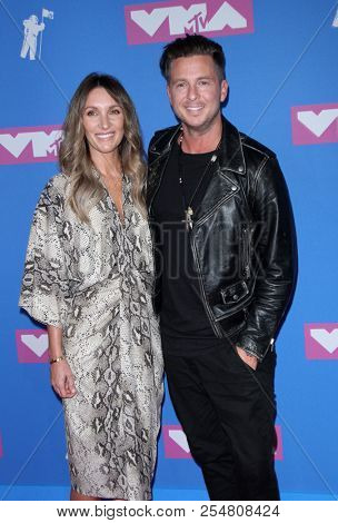 Ryan Tedder and Genevieve Tedder at the 2018 MTV Video Music Awards held at the Radio City Music Hall in New York, USA on August 20, 2018.