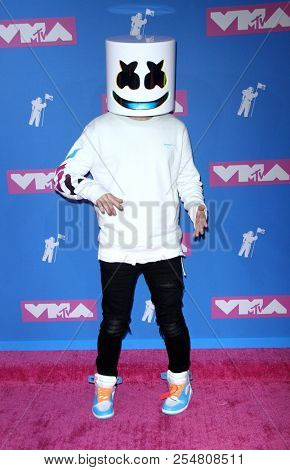 Marshmello at the 2018 MTV Video Music Awards held at the Radio City Music Hall in New York, USA on August 20, 2018.