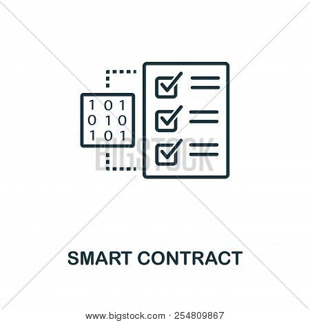 Smart Contract Icon. Monochrome Style Design From Crypto Currency Icon Collection. Ui. Pixel Perfect