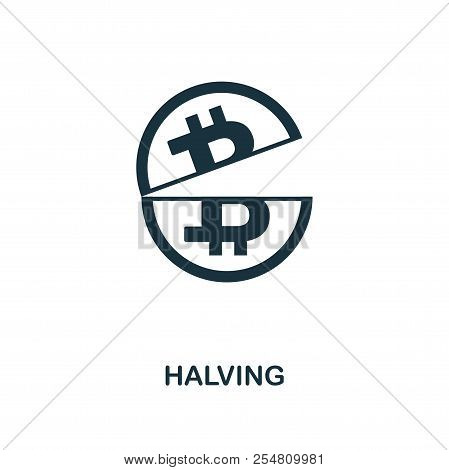 Halving Icon. Monochrome Style Design From Crypto Currency Icon Collection. Ui. Pixel Perfect Simple