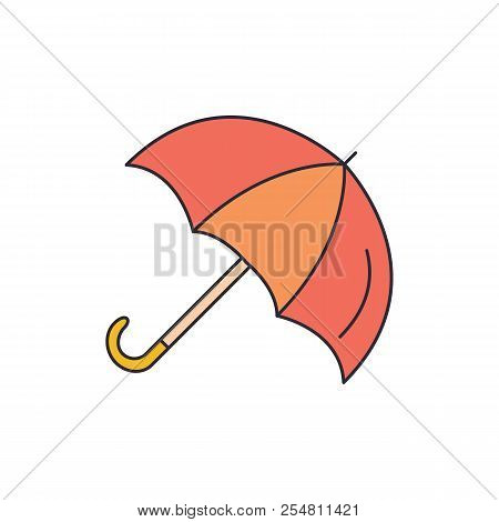 Umbrella Icon. Cartoon Umbrella Vector Icon For Web Design Isolated On White Background