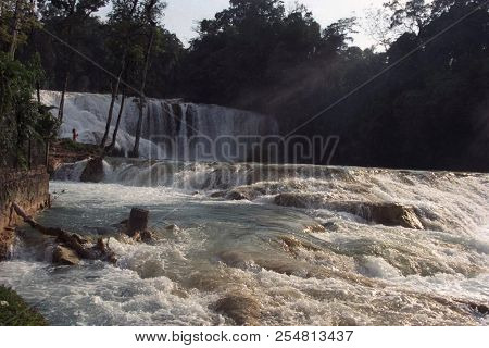 Mexico Chiapas Agua Azul Waterfall