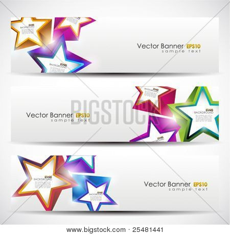 Stars Banner Set. 160x600. Vector Illustration. EPS10