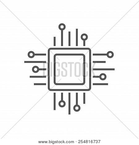 Electronic Computer Hardware Processor Technology. Motherboard Digital Chip. Tech Science Background