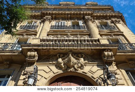 Traditional French Haussmann Architecture And Residential Building In Marseille.