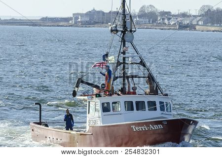 New Bedford, Massachusetts, Usa - February 28, 2018: Commercial Fishing Vessel Terri-ann, Hailing Po